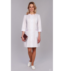 Купить халат женский 129 tc. цвет: белый и персиковый Спецодежда Хабаровск
